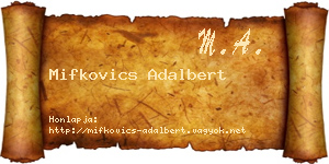 Mifkovics Adalbert névjegykártya